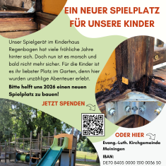 Spendenplakat Spielplatz Kinderhaus Regenbogen 2026