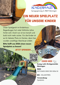 Spendenplakat Spielplatz Kinderhaus Regenbogen 2026